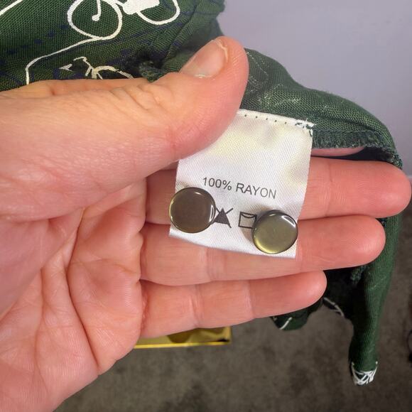 Anthropologie circus Dress Bicycle Print button up with belt gree  Size 10 - Picture 5 of 7